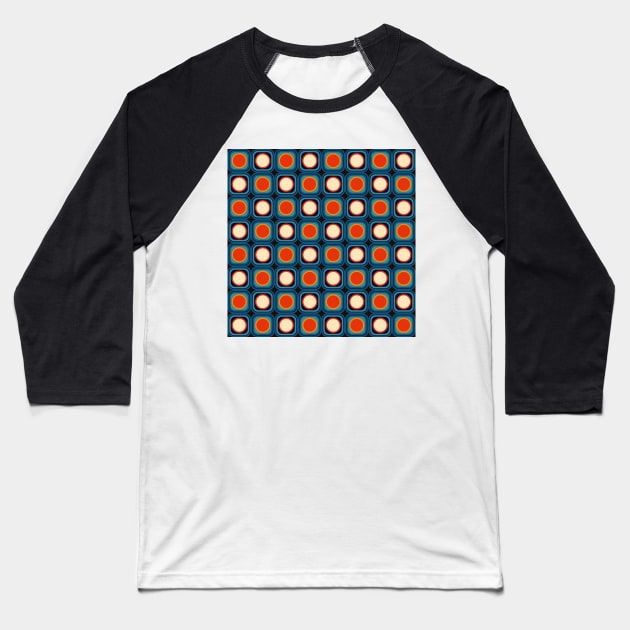 mid century modern geometrical abstract pattern Baseball T-Shirt by pauloneill-art